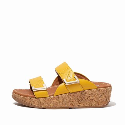 Fitflop Remi Adjustable Slides - Sandalen Damen - Orange Gelb (XTQ940587)